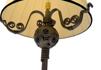 Art Deco Amsterdamse School Floor Lamp by Amsterdamsche Kunstsmederij, 1920s